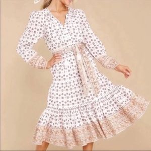 CLEOBELLA Artisan Crafted Woodblock Print Blakely Midi Dress - NWT - XS